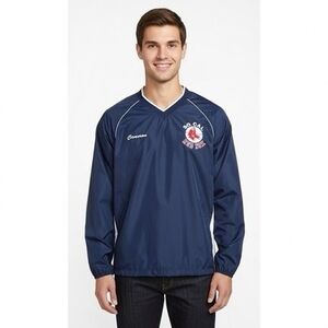 Augusta Sportswear Boston Red Sox Cameron Navy V Neck Pullover Windbreaker L VG